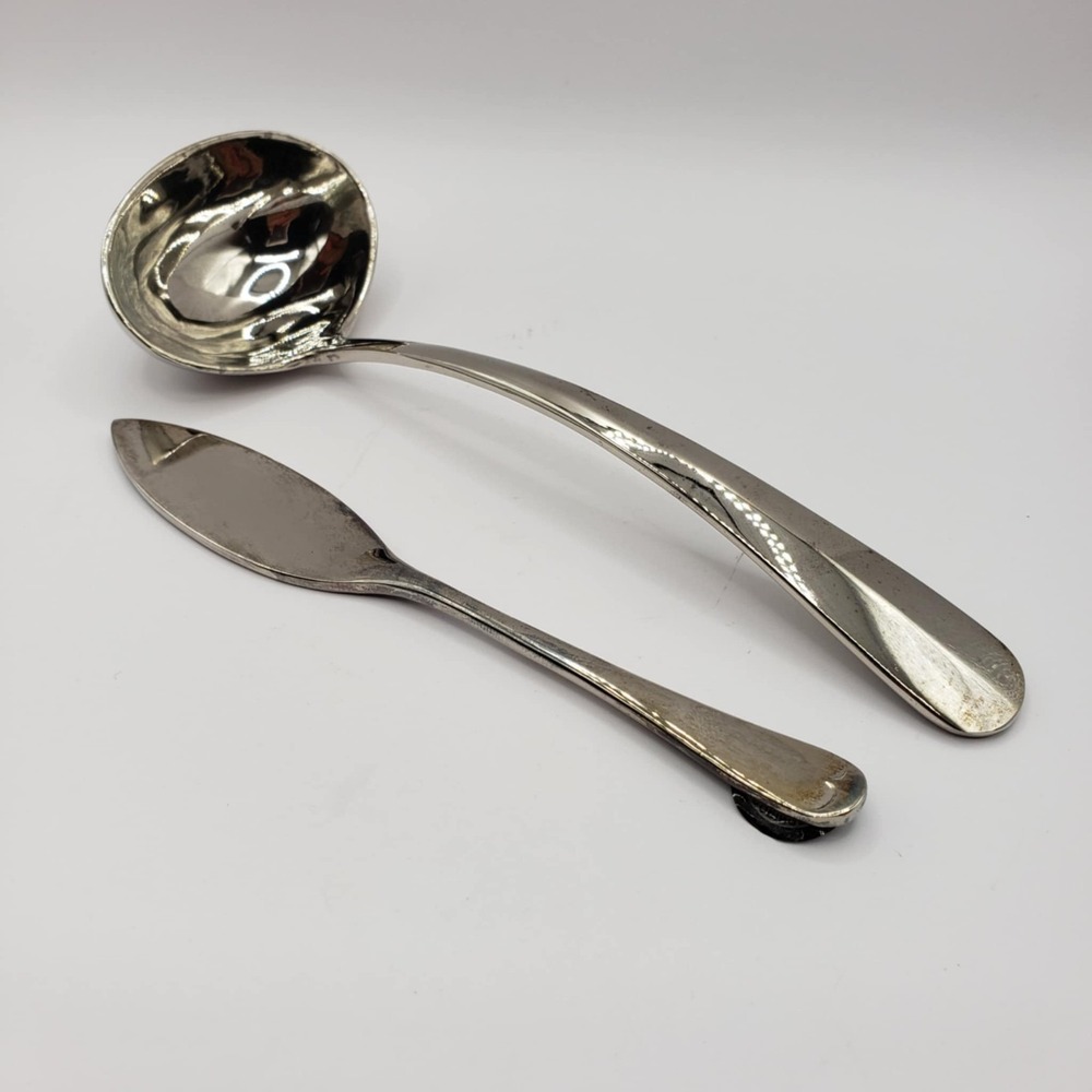Godinger Silver Art Co Butter Knife and Gravy Ladle/Sauce Spoon Set